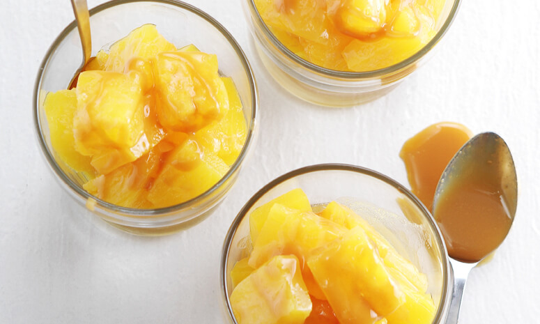 Pineapple Chunks with Salted Caramel Sauce Recipe